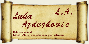 Luka Azdejković vizit kartica